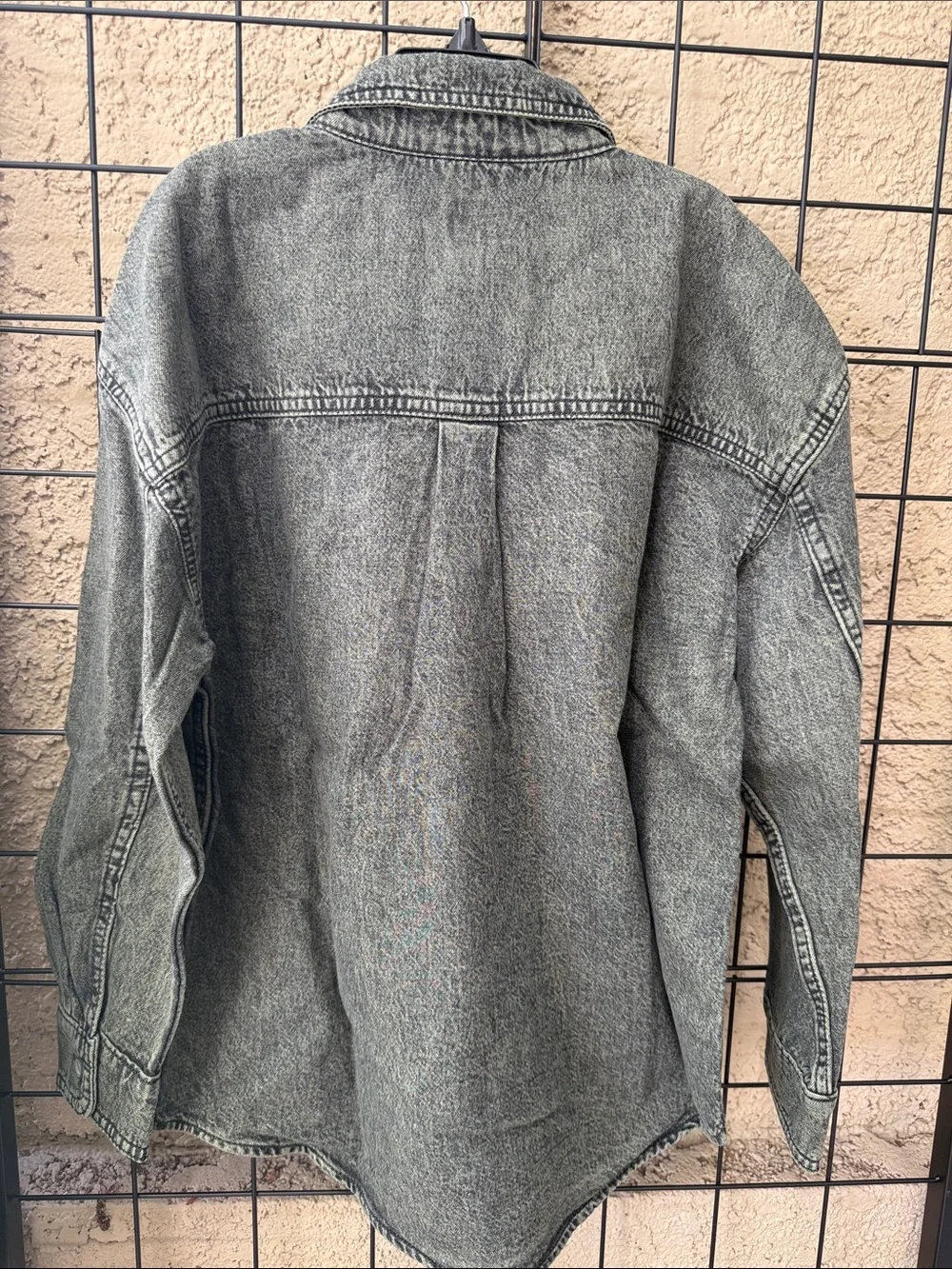 GAP Washed Charcoal Button-Down Denim Cotton Shirt